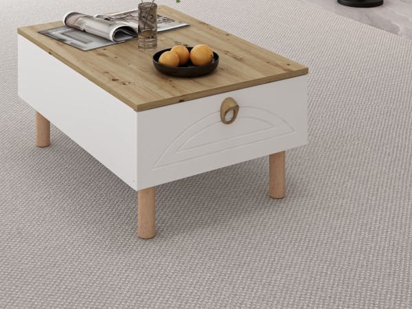 Lotus Bohem Tarz Orta Sehpa - Beyaz/Artisan