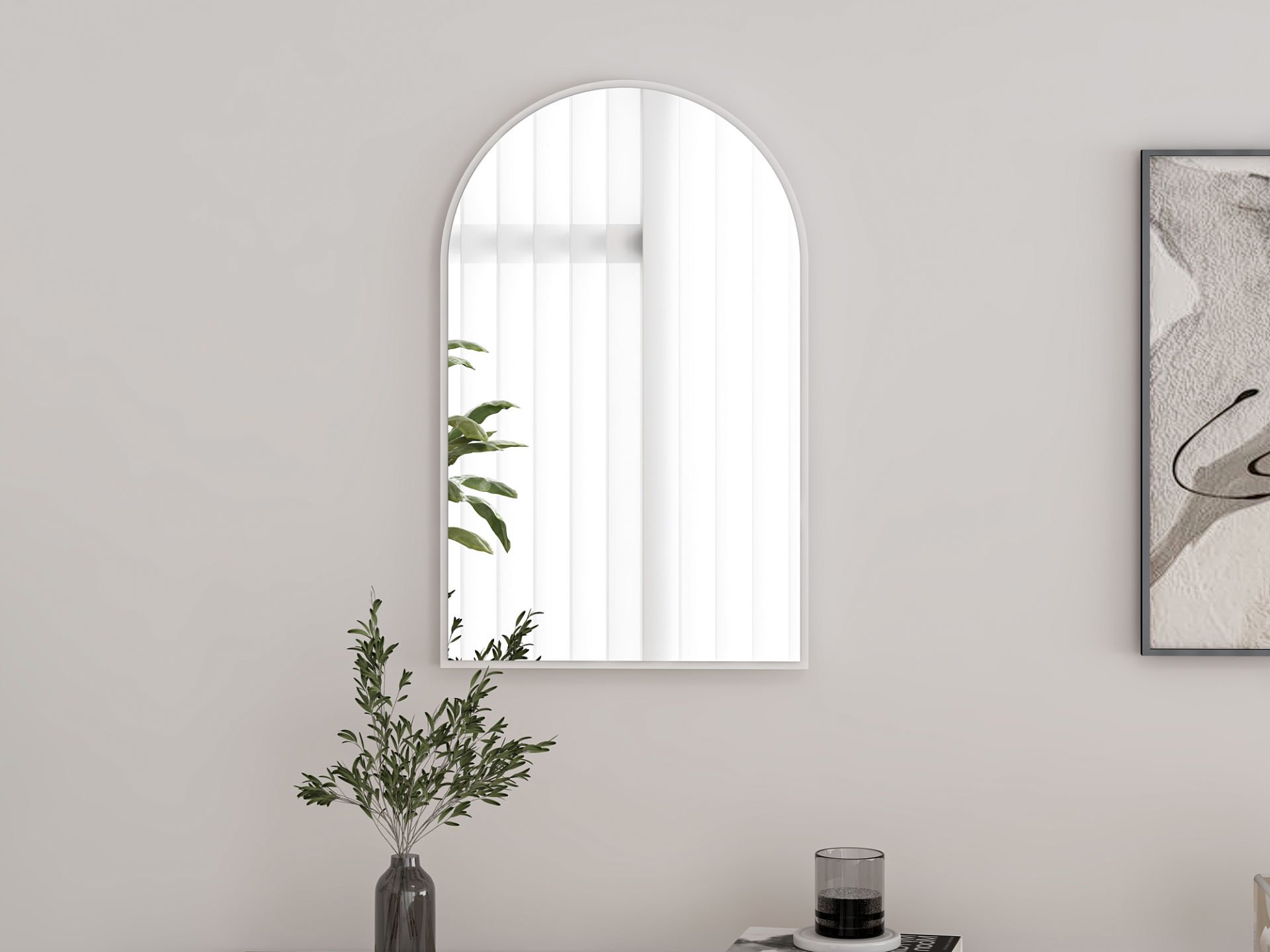 Lotus Konsol Aynası - Beyaz