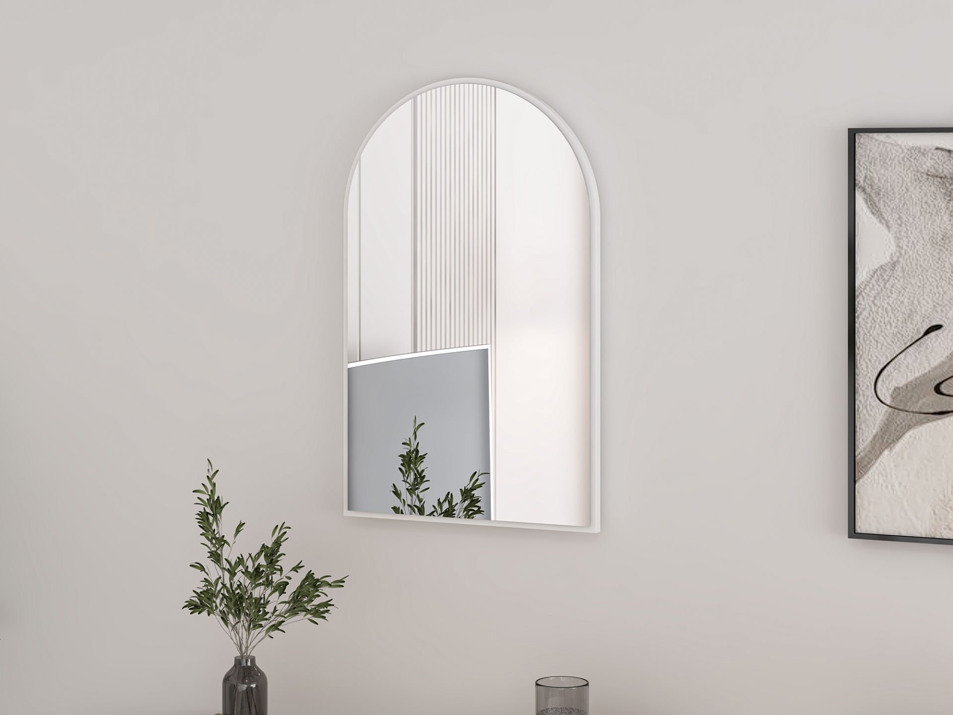 Lotus Konsol Aynası - Beyaz