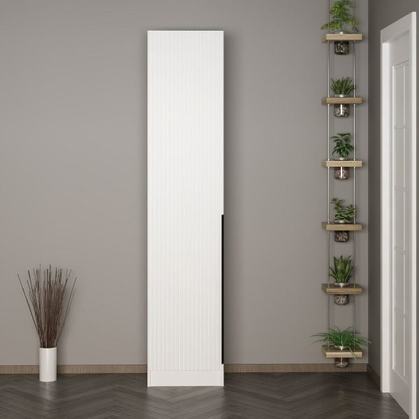 Minar Kale 210 Cm 1 Kapaklı 1B Raf Portmanto Byz Mbr Çizgili Byz