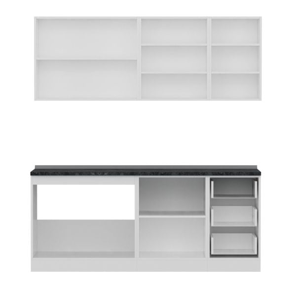 Minar 195 Cm Mutfak Dolabı Beyaz Antrasit 195-A2