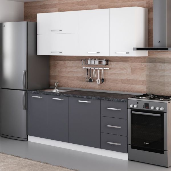 Minar 195 Cm Mutfak Dolabı Beyaz Antrasit 195-A2