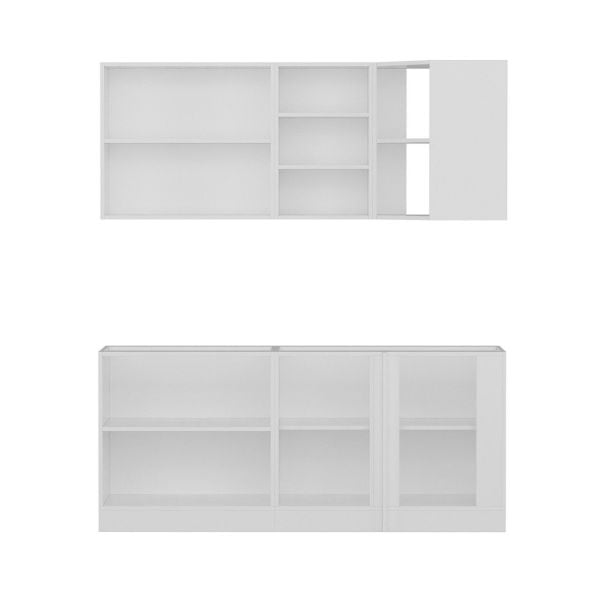 Minar 185Cm Köşe Mutfak Dolabı - Beyaz/Dore K185-D3