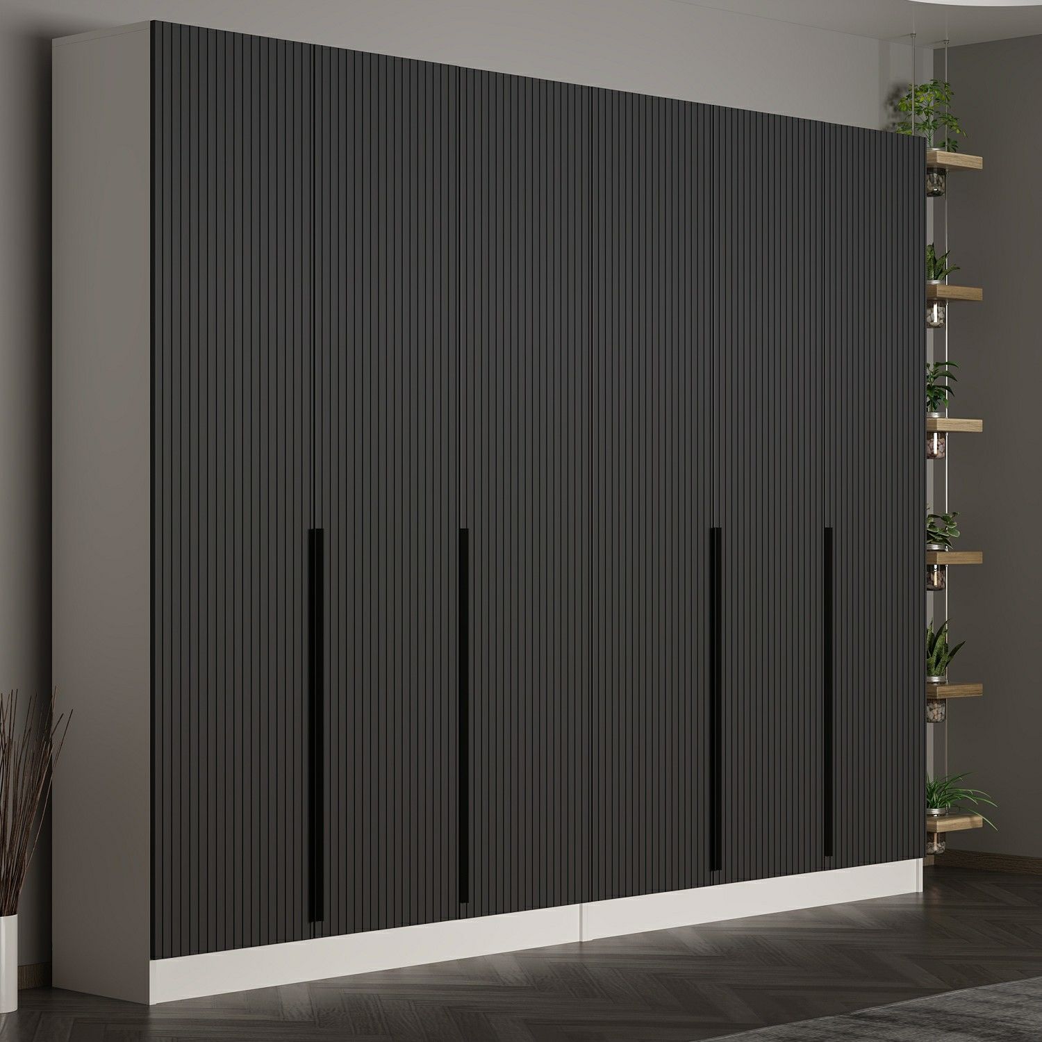 Minar Kale 210 Cm 6 Kapaklı 2B Raf Portmanto Byz Mbr Çizgili Ant