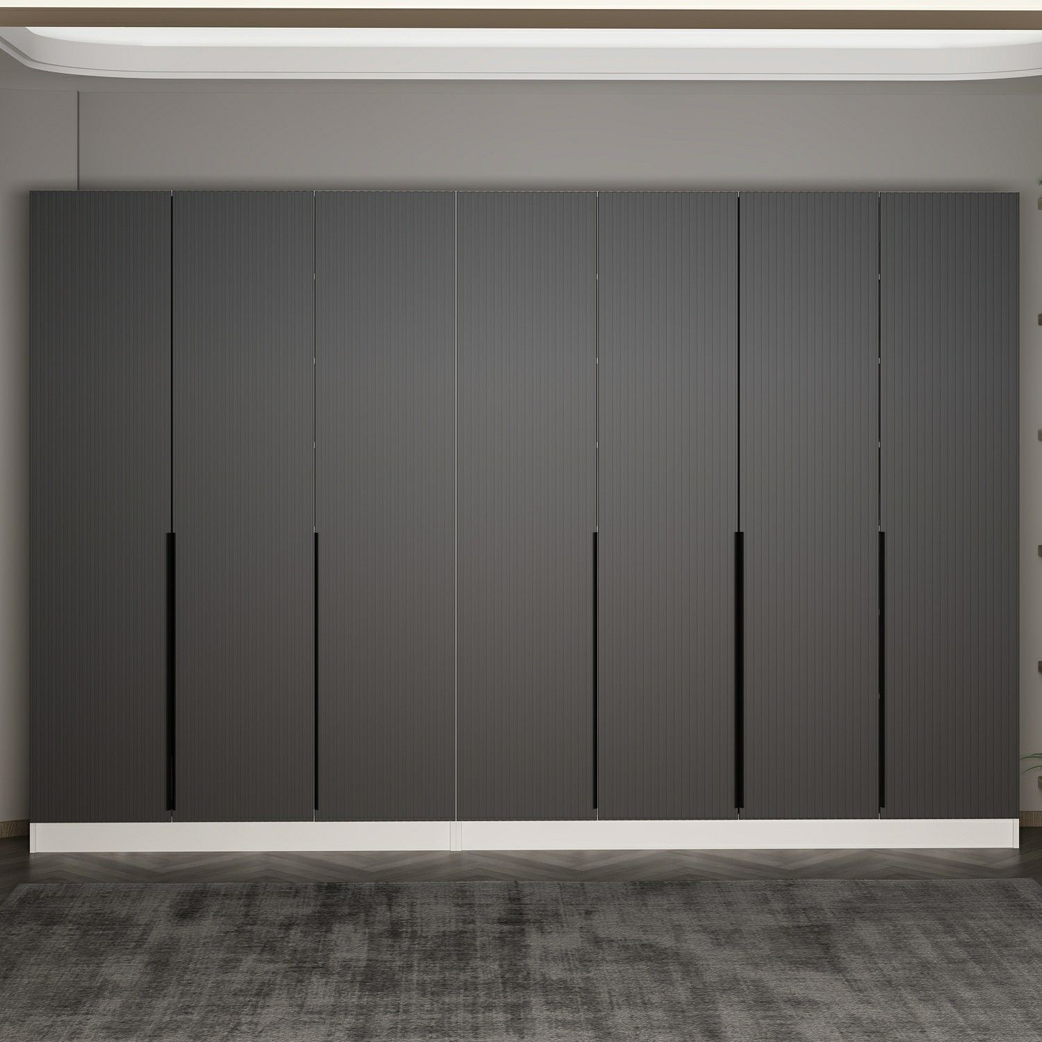 Minar Kale 210 Cm 7 Kapaklı 3B Raf Portmanto Byz Mbr Çizgili Ant