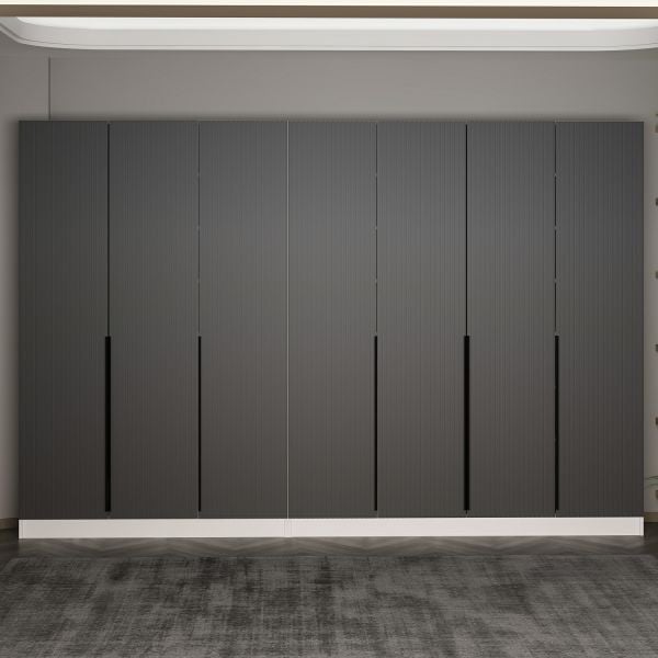 Minar Kale 210 Cm 7 Kapaklı 3B Raf Portmanto Byz Mbr Çizgili Ant