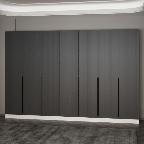 Minar Kale 210 Cm 7 Kapaklı 3B Raf Portmanto Byz Mbr Çizgili Ant