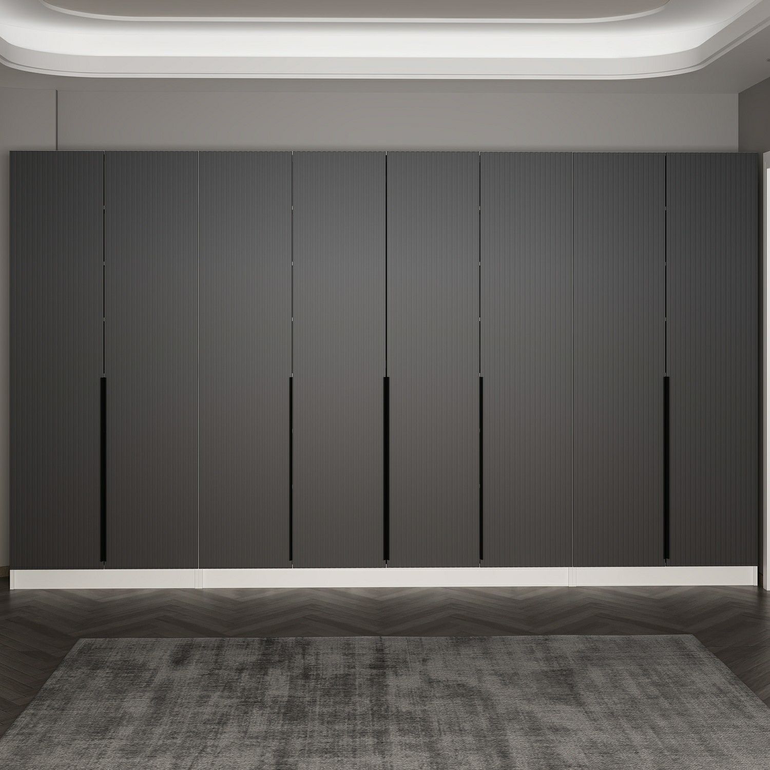 Minar Kale 210 Cm 8 Kapaklı 6B Raf Portmanto Byz Mbr Çizgili Ant