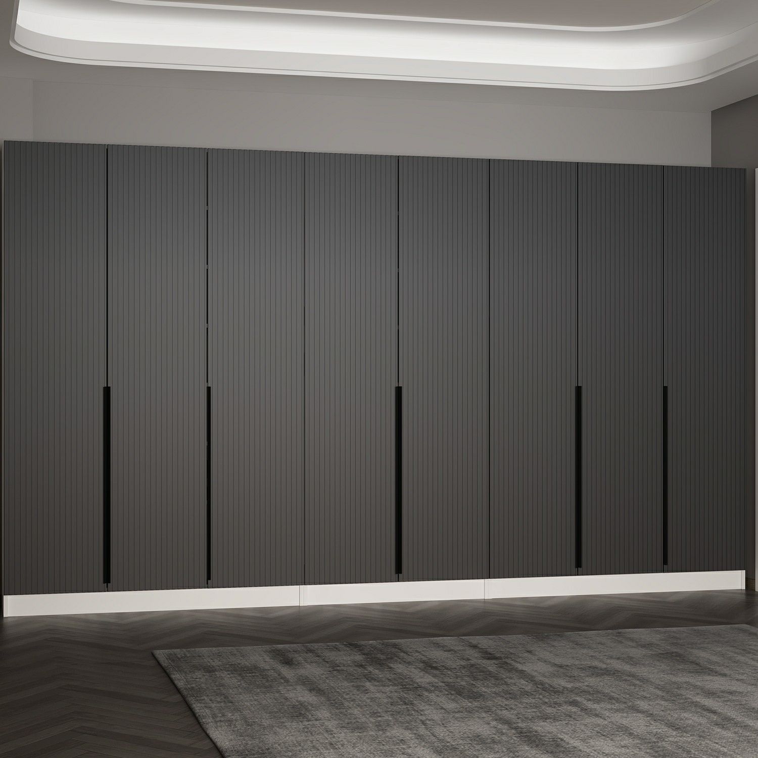 Minar Kale 210 Cm 8 Kapaklı 4B Raf Portmanto Byz Mbr Çizgili Ant