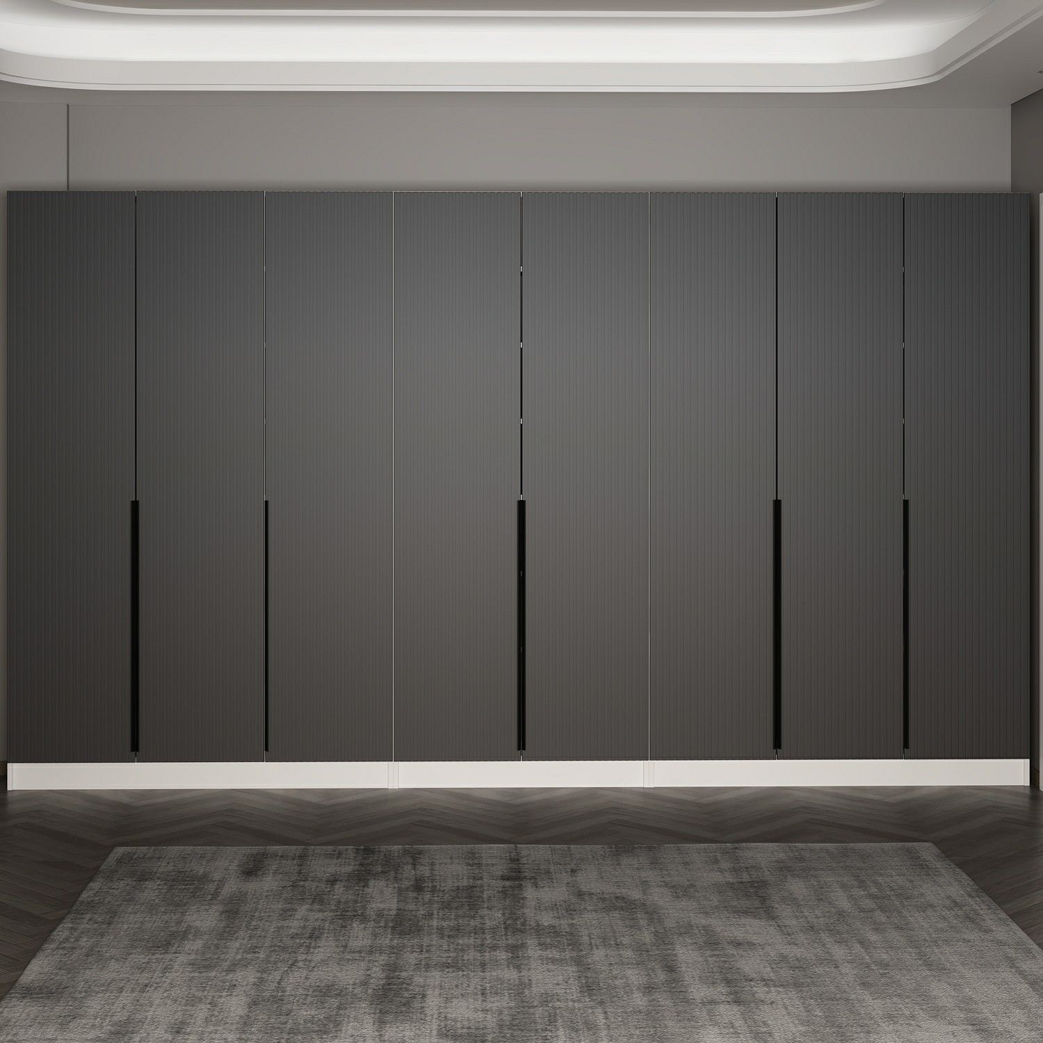 Minar Kale 210 Cm 8 Kapaklı 4B Raf Portmanto Byz Mbr Çizgili Ant