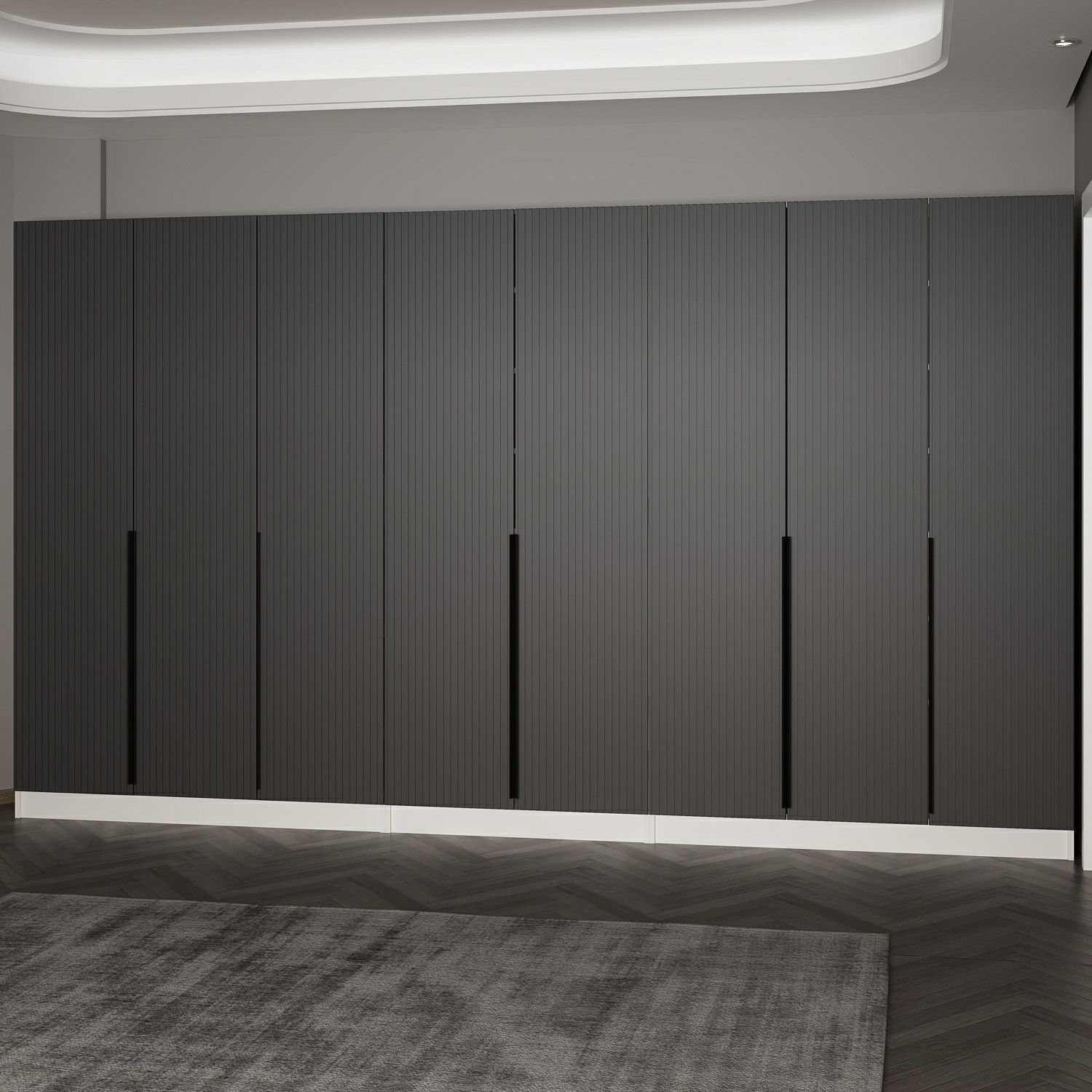 Minar Kale 210 Cm 8 Kapaklı 4B Raf Portmanto Byz Mbr Çizgili Ant