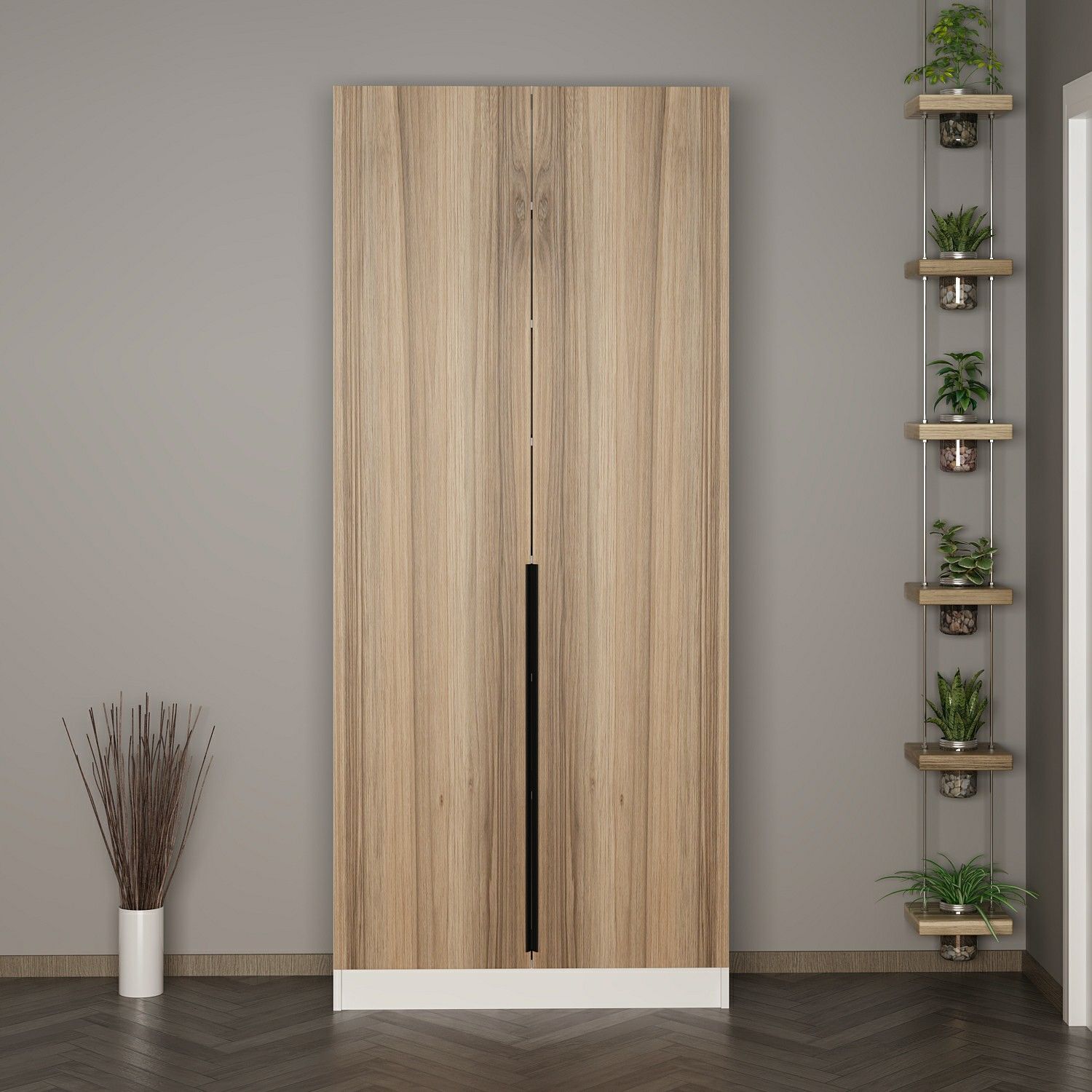 Minar Kale 210 Cm 2 Kapaklı 2B Raf Portmanto Beyaz Dore Plus