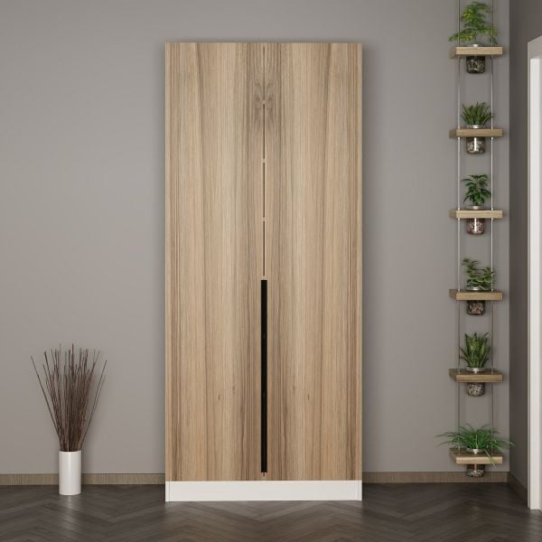 Minar Kale 210 Cm 2 Kapaklı 2B Raf Portmanto Beyaz Dore Plus