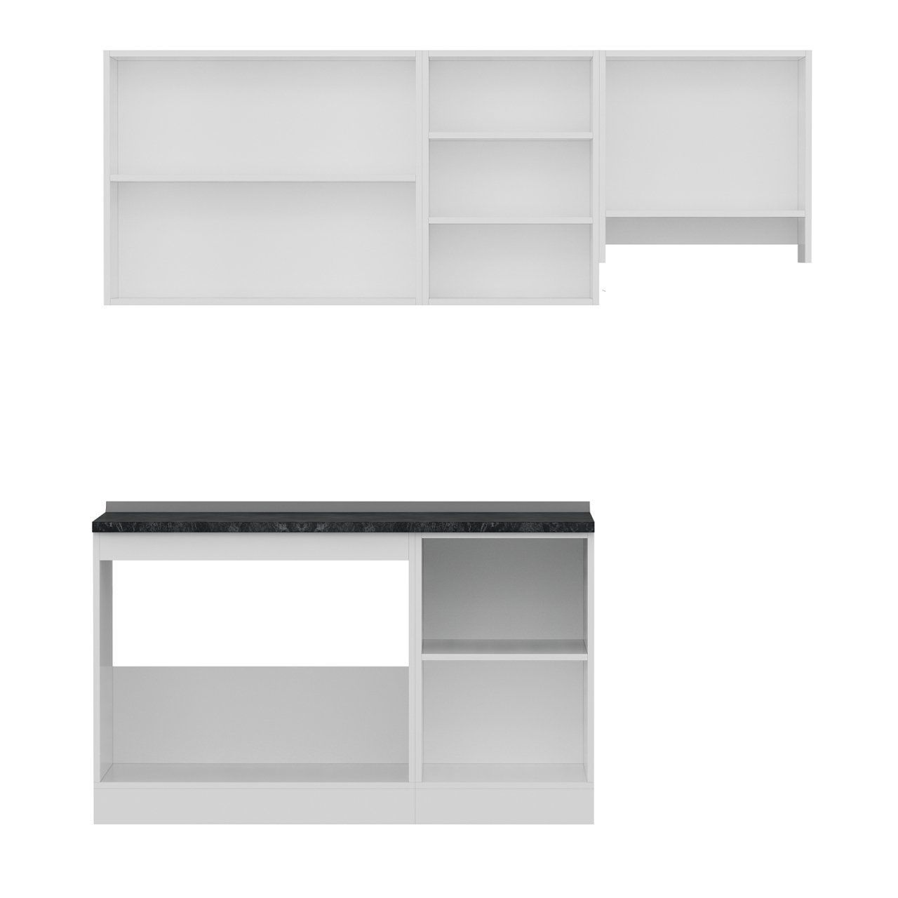 Minar 200 Cm Mutfak Dolabı Beyaz Antrasit 200-A7