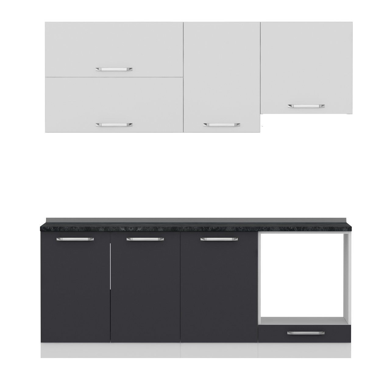 Minar 200 Cm Mutfak Dolabı Beyaz Antrasit 200-A8