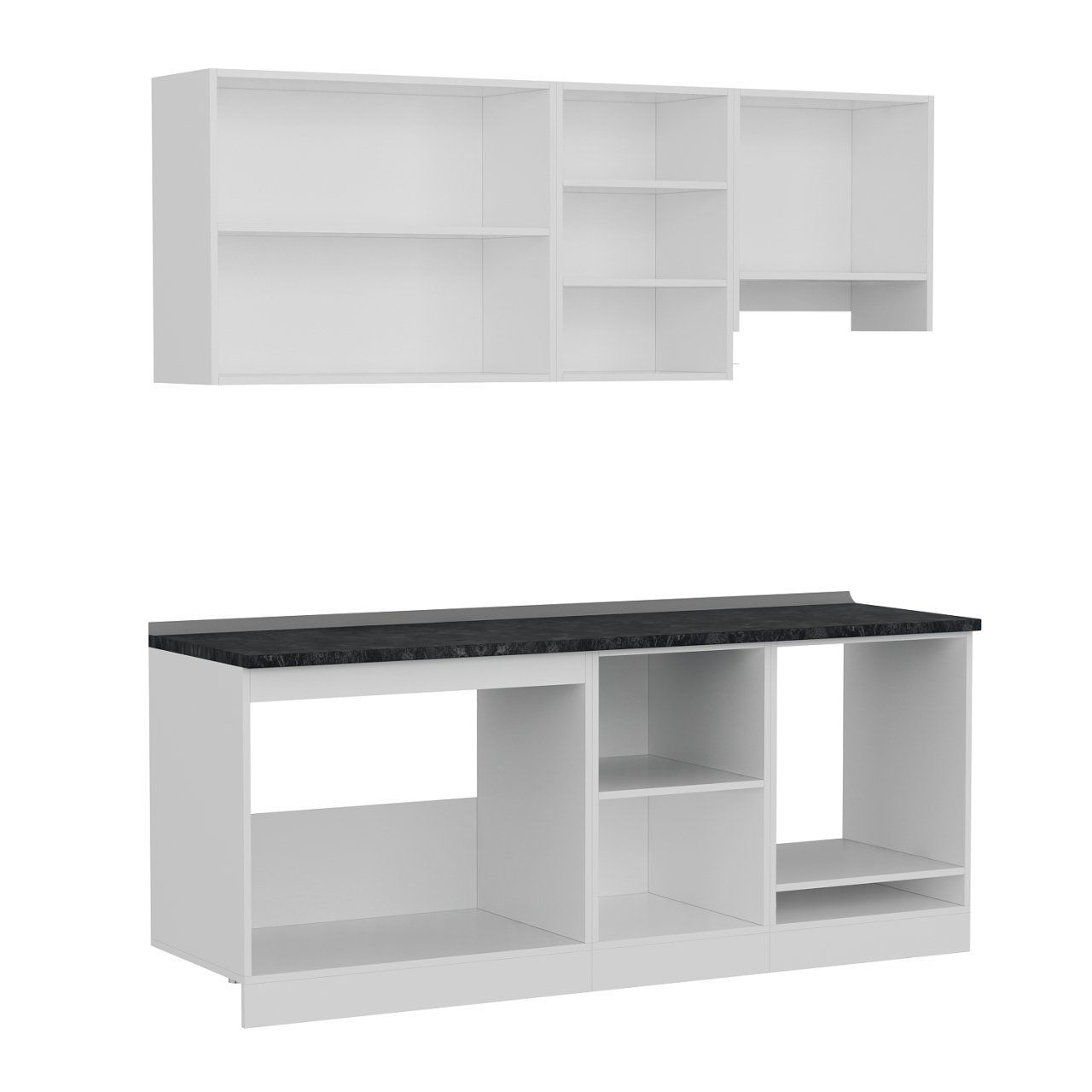 Minar 200 Cm Mutfak Dolabı Beyaz Antrasit 200-A8