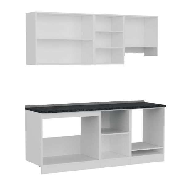 Minar 200 Cm Mutfak Dolabı Beyaz Antrasit 200-A8