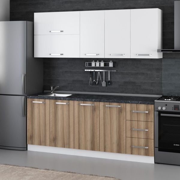 Minar 200 Cm Mutfak Dolabı Beyaz Dore 200-D1