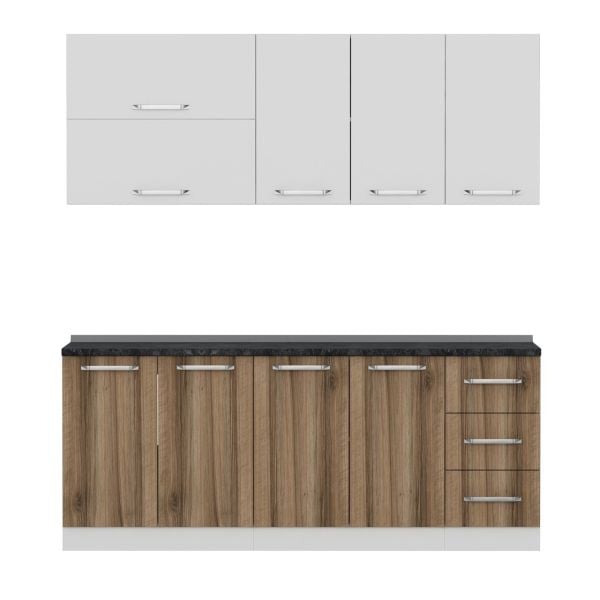 Minar 200 Cm Mutfak Dolabı Beyaz Dore 200-D1