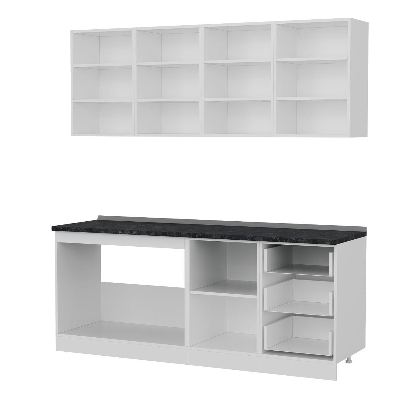 Minar 200 Cm Mutfak Dolabı Beyaz Dore 200-D2