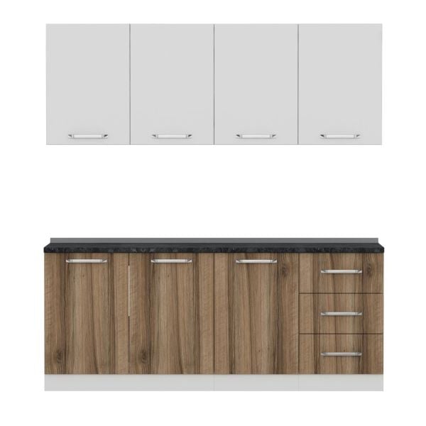 Minar 200 Cm Mutfak Dolabı Beyaz Dore 200-D2