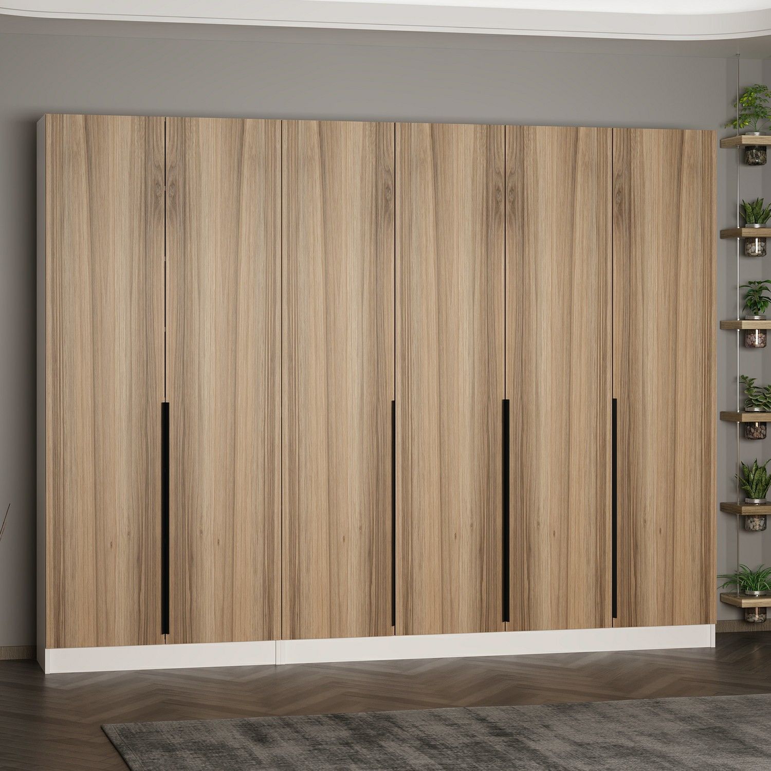 Minar Kale 210 Cm 6 Kapaklı 4B Raf Portmanto Beyaz Dore Plus