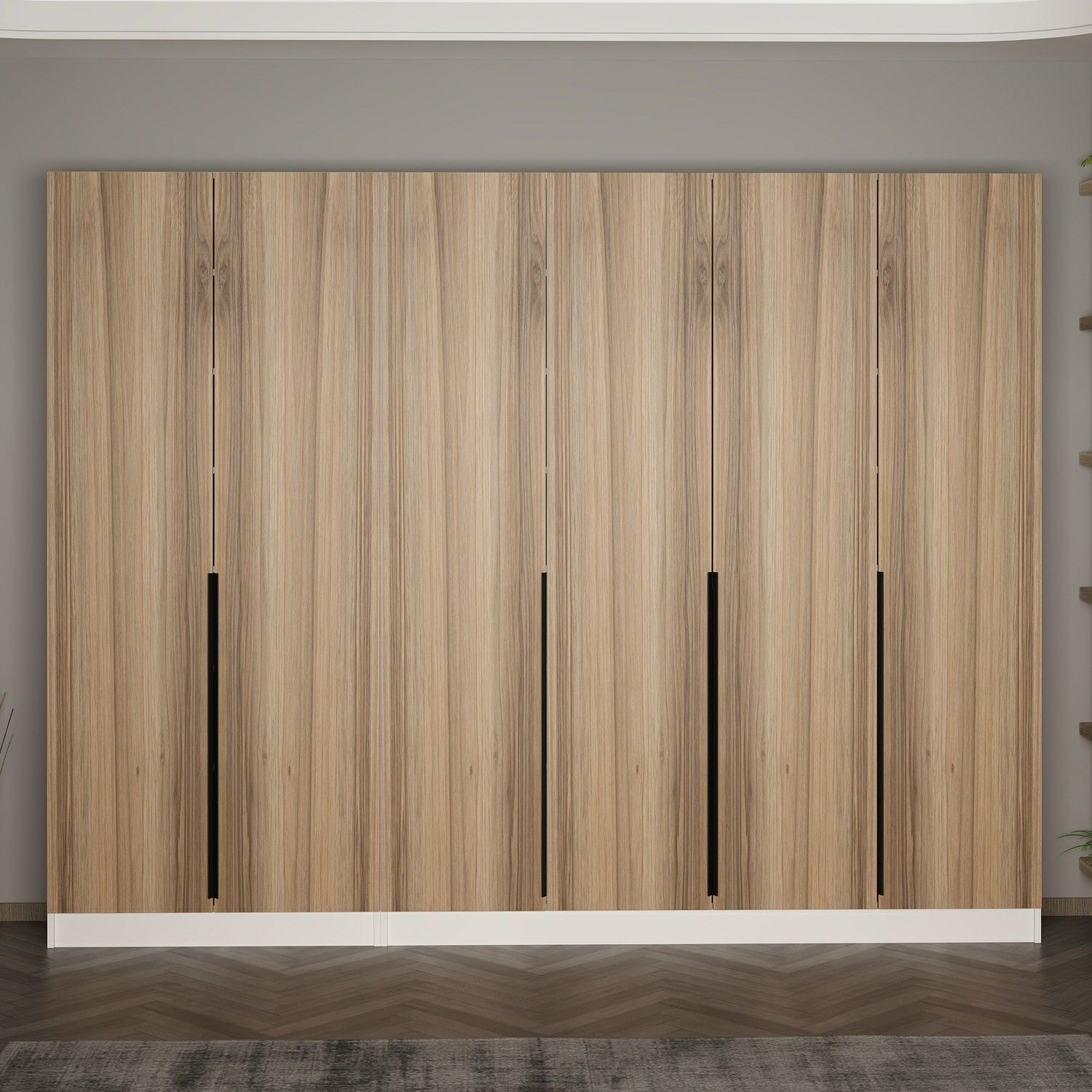 Minar Kale 210 Cm 6 Kapaklı 4B Raf Portmanto Beyaz Dore Plus