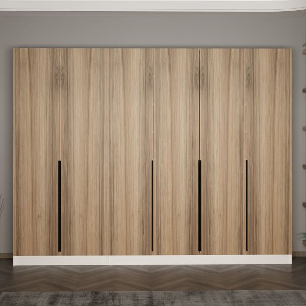 Minar Kale 210 Cm 6 Kapaklı 4B Raf Portmanto Beyaz Dore Plus