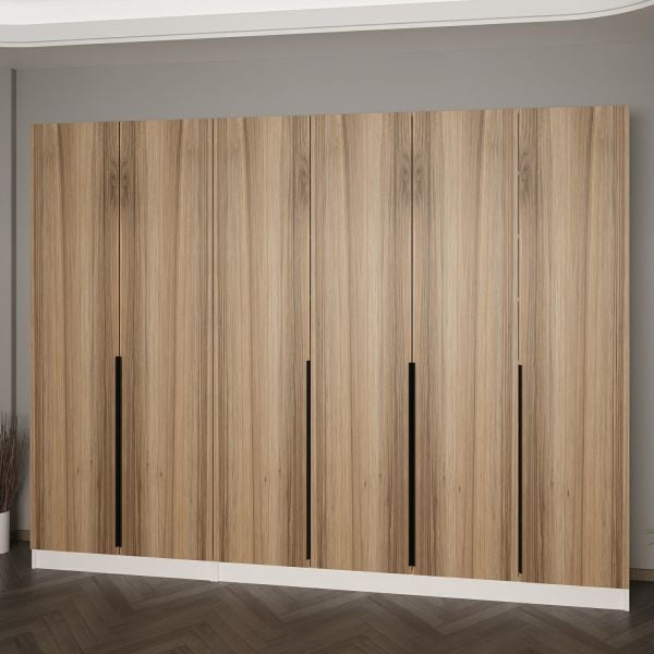 Minar Kale 210 Cm 6 Kapaklı 4B Raf Portmanto Beyaz Dore Plus