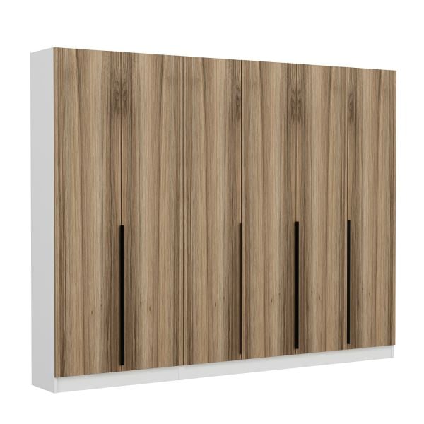 Minar Kale 210 Cm 6 Kapaklı 4B Raf Portmanto Beyaz Dore Plus