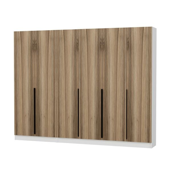 Minar Kale 210 Cm 6 Kapaklı 4B Raf Portmanto Beyaz Dore Plus