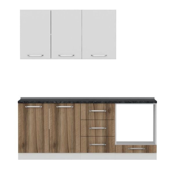 Minar 200 Cm Mutfak Dolabı Beyaz Dore 200-D3