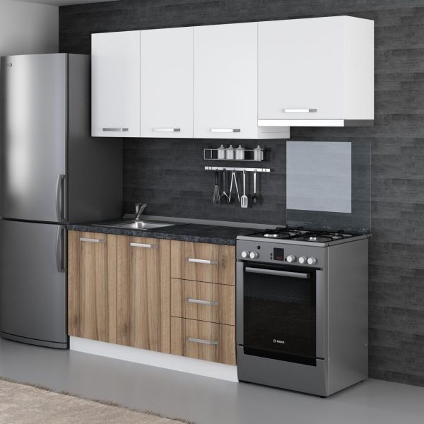 Minar 200 Cm Mutfak Dolabı Beyaz Dore 200-D4