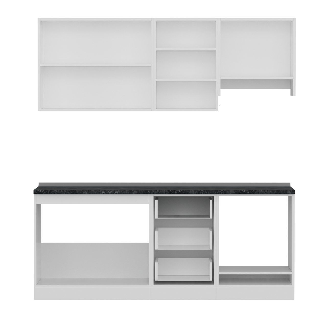 Minar 200 Cm Mutfak Dolabı Beyaz Dore 200-D5