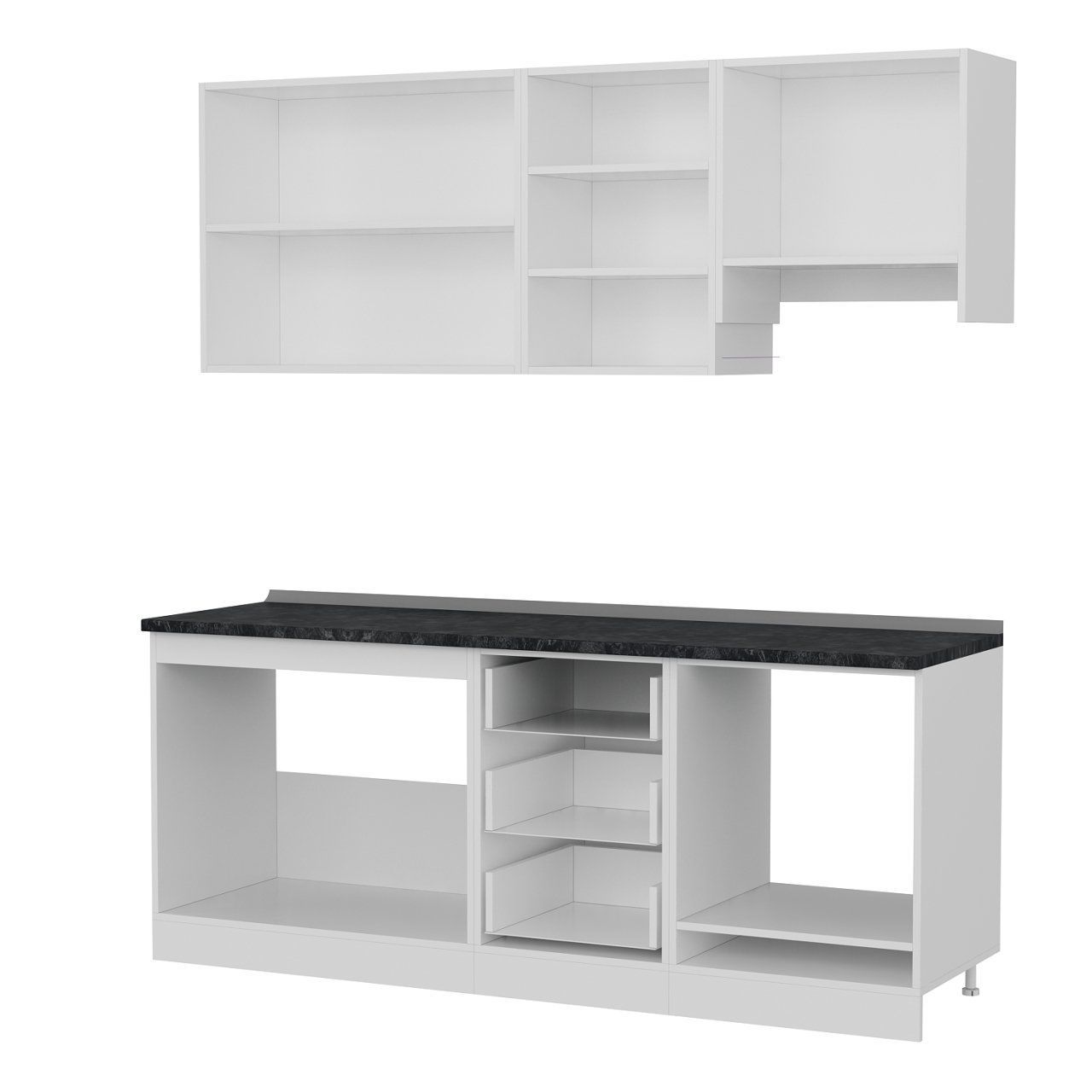 Minar 200 Cm Mutfak Dolabı Beyaz Dore 200-D5