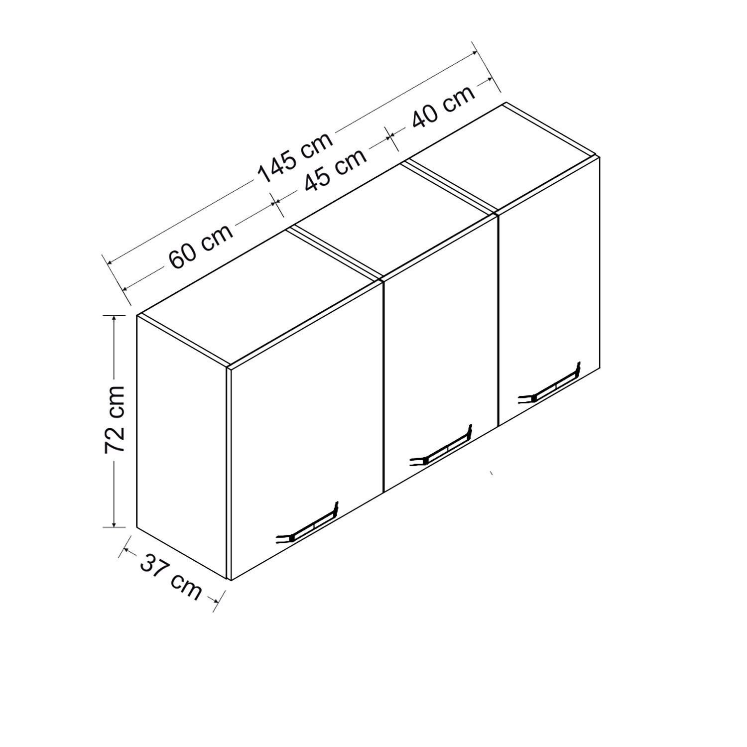 Minar 145 Cm Mutfak Dolabı Beyaz 145-B1-Üst Modül