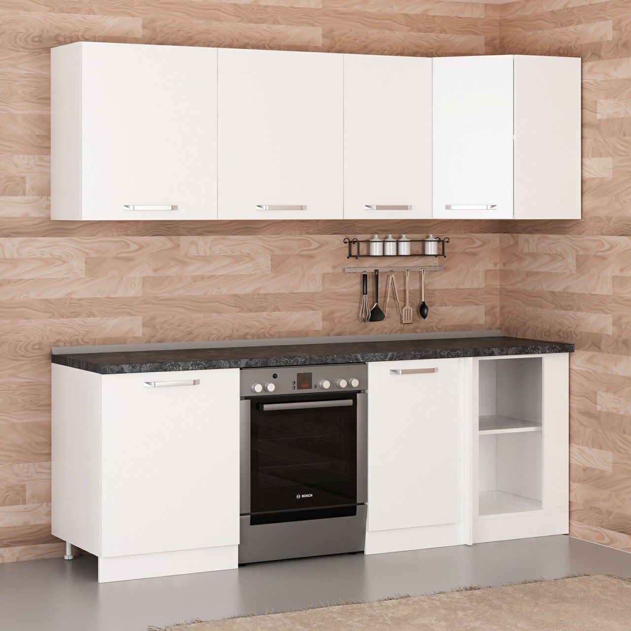 Minar 225Cm Köşe Mutfak Dolabı - Beyaz K225-B2