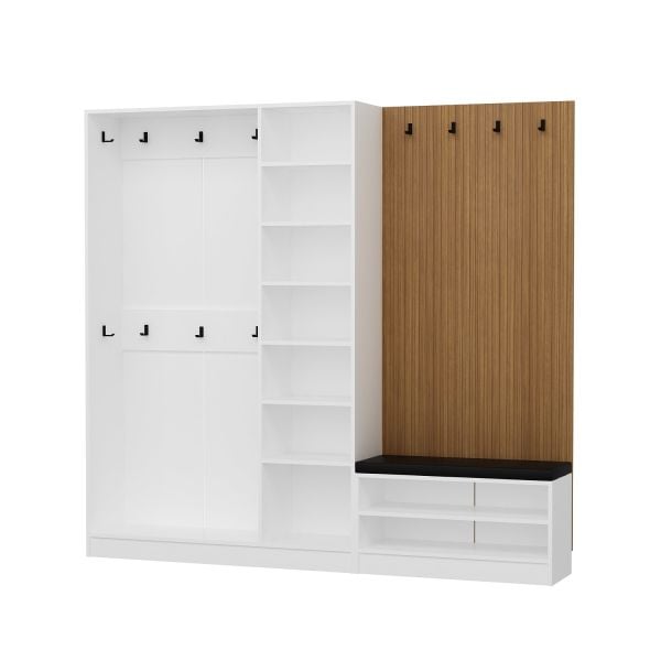 Minar Kale Dekor Panel 1 Bölme Raf Portmanto + Ayk Mnd Byz 3 Kapaksız