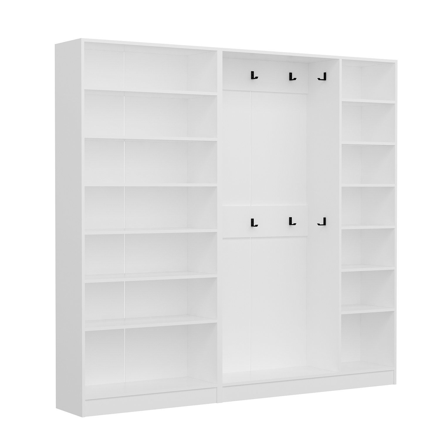 Minar Kale210 5 Kapaksız 3 Bölme Raf Portmanto Beyaz