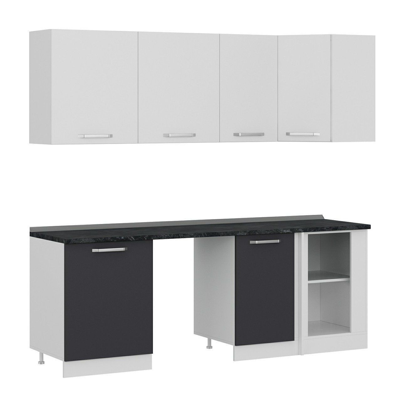 Minar 225Cm Köşe Mutfak Dolabı - Beyaz/Antrasit K225-A2