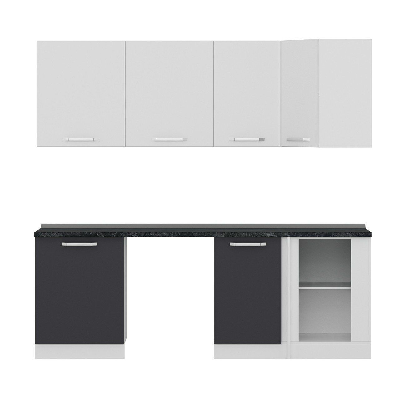 Minar 225Cm Köşe Mutfak Dolabı - Beyaz/Antrasit K225-A2