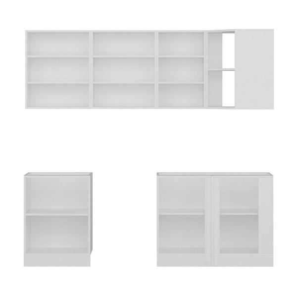 Minar 225Cm Köşe Mutfak Dolabı - Beyaz/Antrasit K225-A2