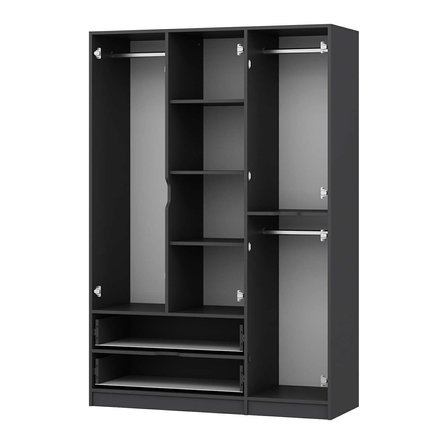 Elina 3 Kapaklı Dolap - Antrasit/Antrasit