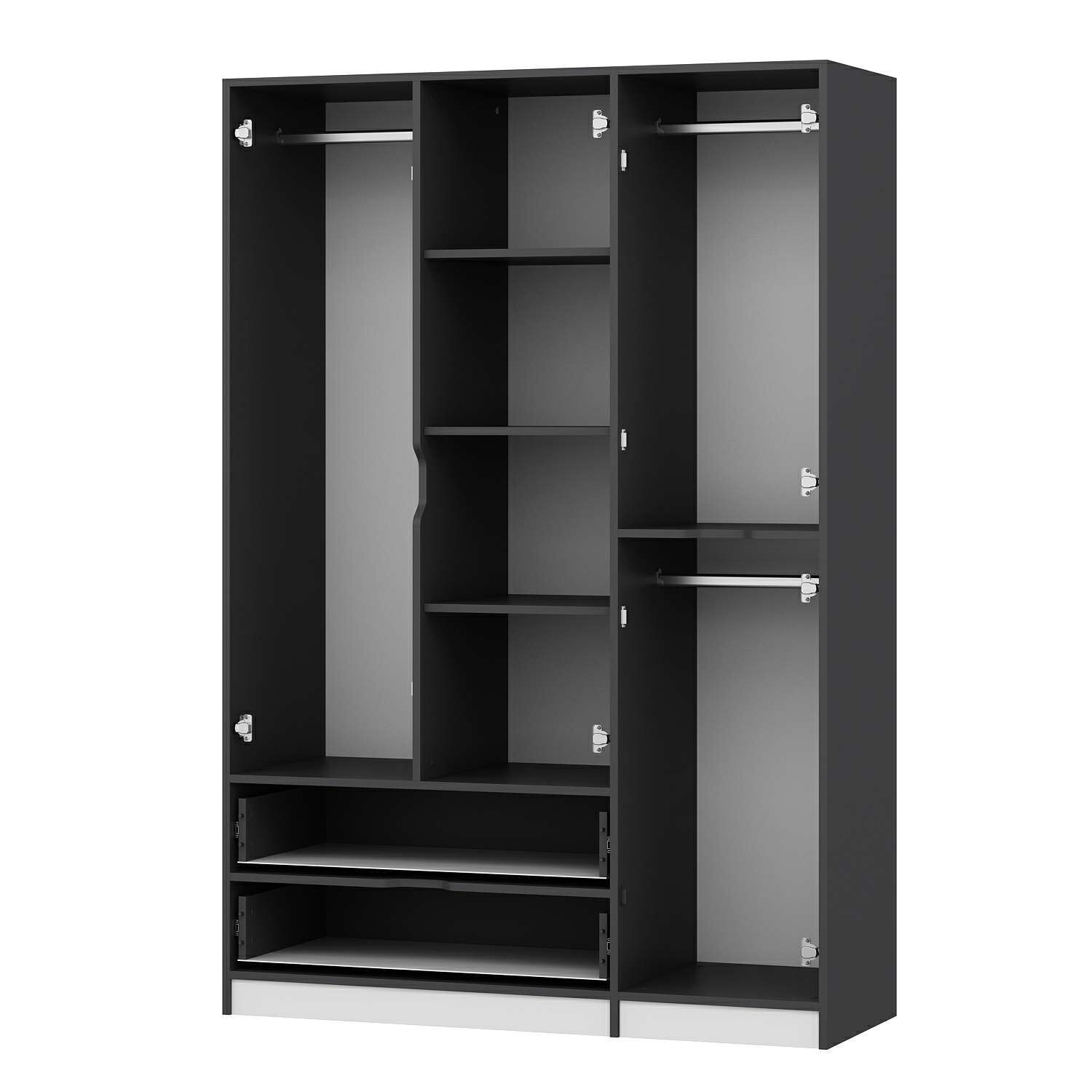 Elina 3 Kapaklı Dolap - Antrasit/Beyaz