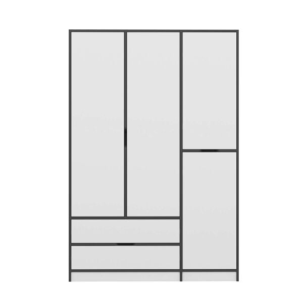 Elina 3 Kapaklı Dolap - Antrasit/Beyaz