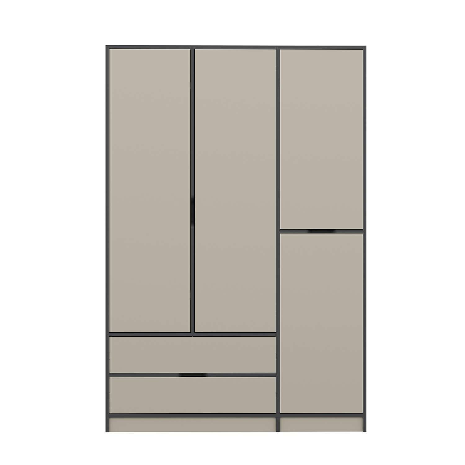 Elina 3 Kapaklı Dolap - Antrasit/Kumtaşı