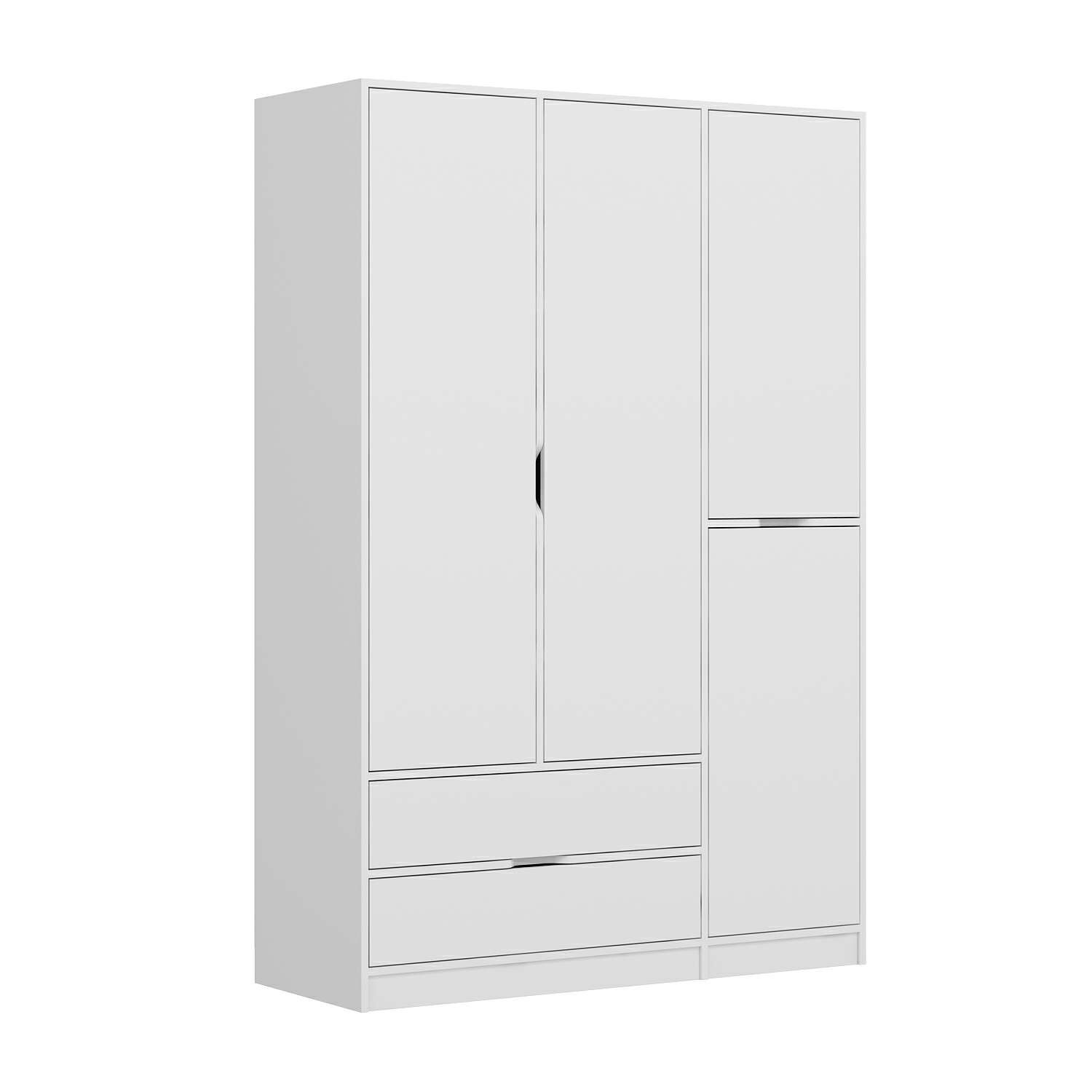 Elina 3 Kapaklı Dolap - Beyaz/Beyaz