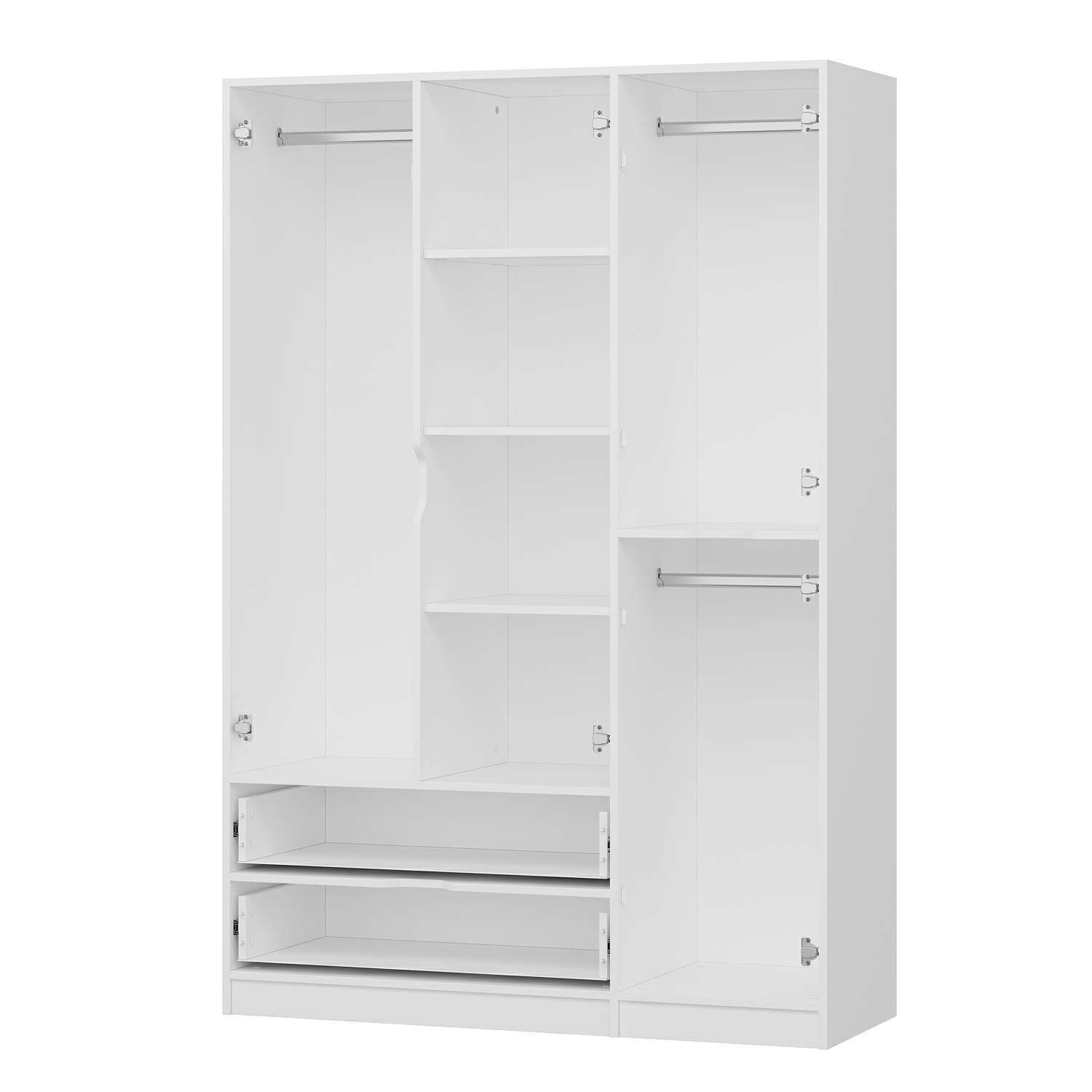 Elina 3 Kapaklı Dolap - Beyaz/Beyaz