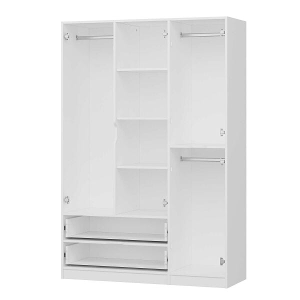 Elina 3 Kapaklı Dolap - Beyaz/Beyaz