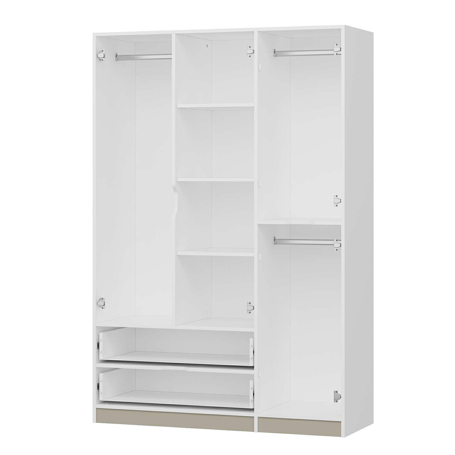 Elina 3 Kapaklı Dolap - Beyaz/Kumtaşı